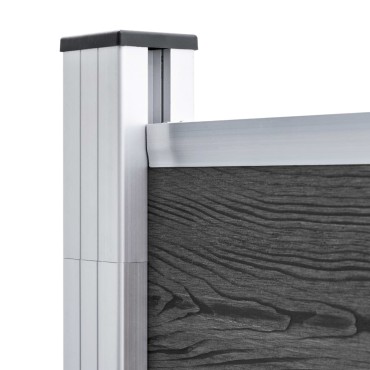 vidaXL Σετ Πάνελ Περίφραξης Μαύρο 353x186cm από WPC