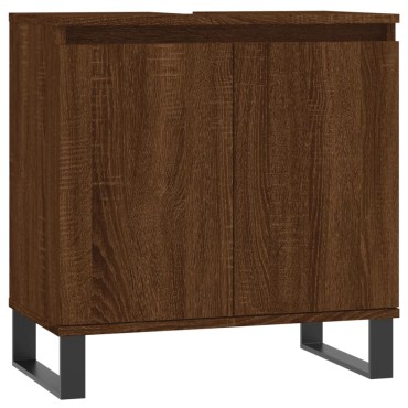 vidaXL Ντουλάπι Μπάνιου Καφέ Δρυς 58x33x60cm από Επεξεργ. Ξύλο