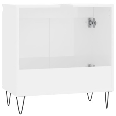 vidaXL Ντουλάπι Μπάνιου Γυαλ. Λευκό 58x33x60cm από Επεξεργ. Ξύλο