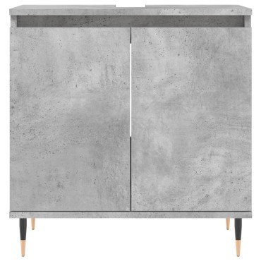 vidaXL Ντουλάπι Μπάνιου Γκρι Σκυροδεμ. 58x33x60cm Επεξεργ. Ξύλο