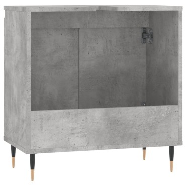 vidaXL Ντουλάπι Μπάνιου Γκρι Σκυροδεμ. 58x33x60cm Επεξεργ. Ξύλο