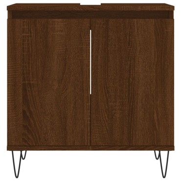 vidaXL Ντουλάπι Μπάνιου Καφέ Δρυς 58x33x60cm από Επεξεργ. Ξύλο