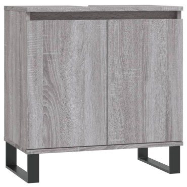 vidaXL Ντουλάπι Μπάνιου Γκρι Sonoma 58x33x60cm από Επεξεργ. Ξύλο