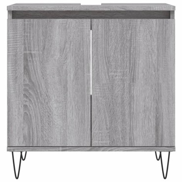 vidaXL Ντουλάπι Μπάνιου Γκρι Sonoma 58x33x60cm από Επεξεργ. Ξύλο