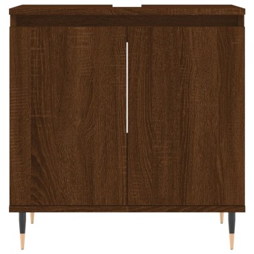 vidaXL Ντουλάπι Μπάνιου Καφέ Δρυς 58x33x60cm από Επεξεργ. Ξύλο