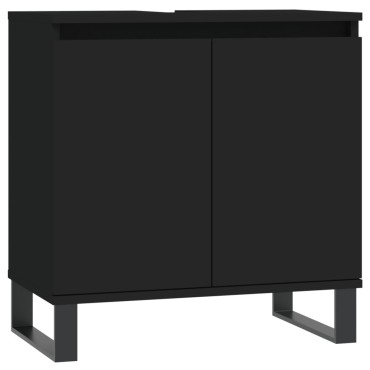 vidaXL Ντουλάπι Μπάνιου Μαύρο 58x33x60cm από Επεξεργασμένο Ξύλο