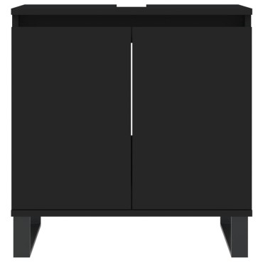 vidaXL Ντουλάπι Μπάνιου Μαύρο 58x33x60cm από Επεξεργασμένο Ξύλο