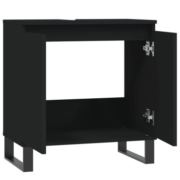 vidaXL Ντουλάπι Μπάνιου Μαύρο 58x33x60cm από Επεξεργασμένο Ξύλο
