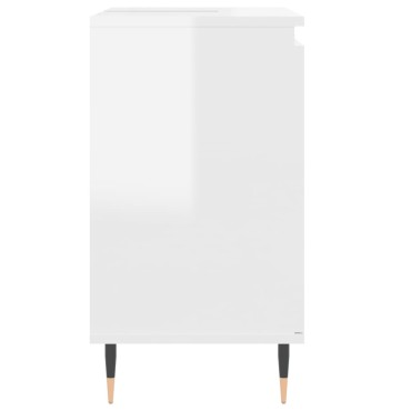 vidaXL Ντουλάπι Μπάνιου Γυαλ. Λευκό 58x33x60cm από Επεξεργ. Ξύλο