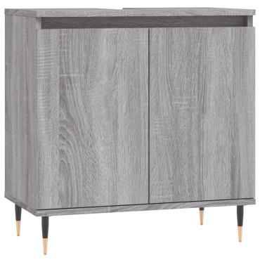 vidaXL Ντουλάπι Μπάνιου Γκρι Sonoma 58x33x60cm από Επεξεργ. Ξύλο