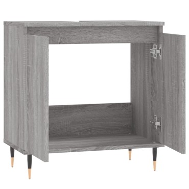 vidaXL Ντουλάπι Μπάνιου Γκρι Sonoma 58x33x60cm από Επεξεργ. Ξύλο