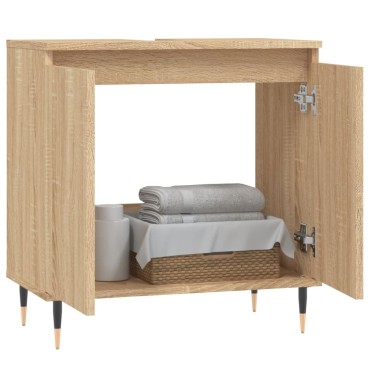 vidaXL Ντουλάπι Μπάνιου Sonoma Δρυς 58x33x60cm από Επεξεργ. Ξύλο