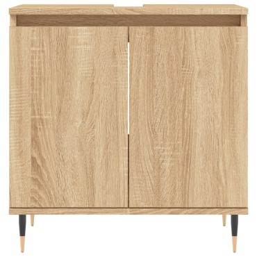 vidaXL Ντουλάπι Μπάνιου Sonoma Δρυς 58x33x60cm από Επεξεργ. Ξύλο