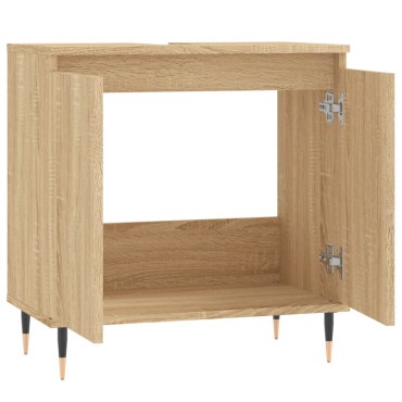 vidaXL Ντουλάπι Μπάνιου Sonoma Δρυς 58x33x60cm από Επεξεργ. Ξύλο
