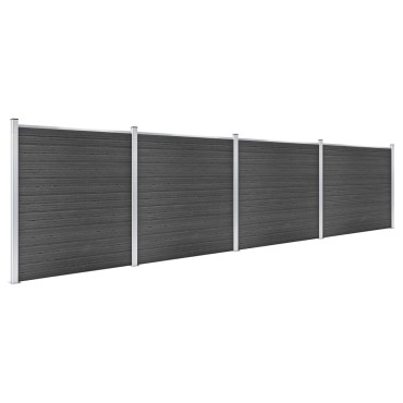 vidaXL Σετ Πάνελ Περίφραξης Μαύρο 699x186cm από WPC
