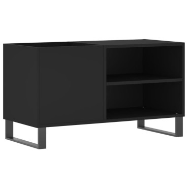 vidaXL Δισκοθήκη Μαύρη 85x38x48cm από Επεξεργασμένο Ξύλο