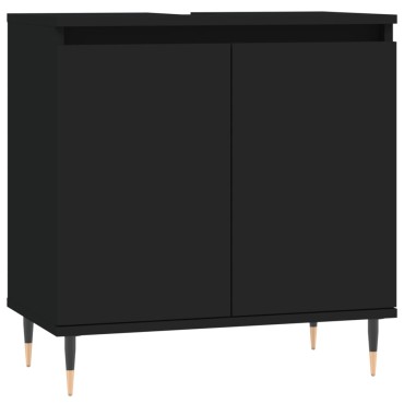 vidaXL Ντουλάπι Μπάνιου Μαύρο 58x33x60cm από Επεξεργασμένο Ξύλο