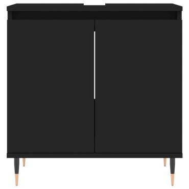 vidaXL Ντουλάπι Μπάνιου Μαύρο 58x33x60cm από Επεξεργασμένο Ξύλο