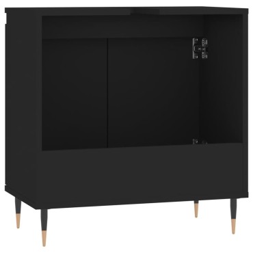 vidaXL Ντουλάπι Μπάνιου Μαύρο 58x33x60cm από Επεξεργασμένο Ξύλο