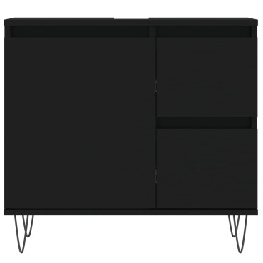 vidaXL Ντουλάπι Μπάνιου Μαύρο 65x33x60cm Επεξεργασμένο Ξύλο