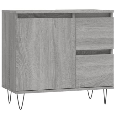 vidaXL Ντουλάπι Μπάνιου Γκρι Sonoma 65x33x60cm Επεξεργασμένο Ξύλο