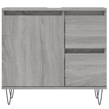 vidaXL Ντουλάπι Μπάνιου Γκρι Sonoma 65x33x60cm Επεξεργασμένο Ξύλο