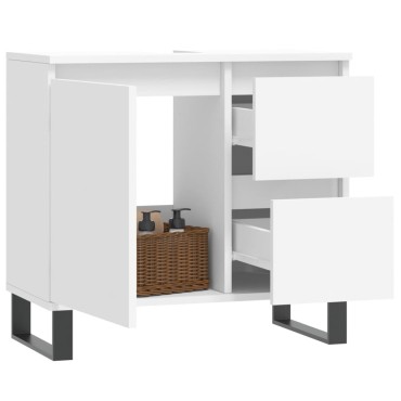 vidaXL Ντουλάπι Μπάνιου Λευκό 65x33x60cm από Επεξεργασμένο Ξύλο