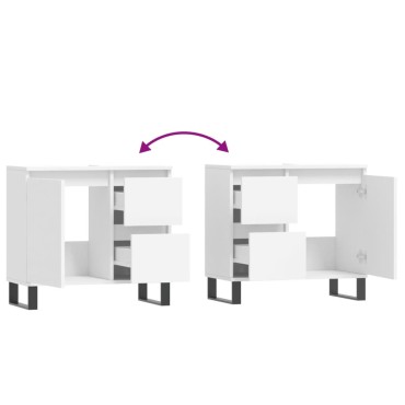 vidaXL Ντουλάπι Μπάνιου Λευκό 65x33x60cm από Επεξεργασμένο Ξύλο