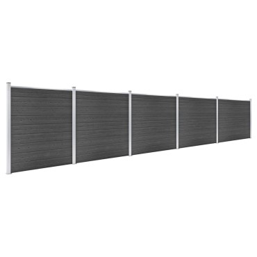 vidaXL Σετ Πάνελ Περίφραξης Μαύρο 872x186cm από WPC