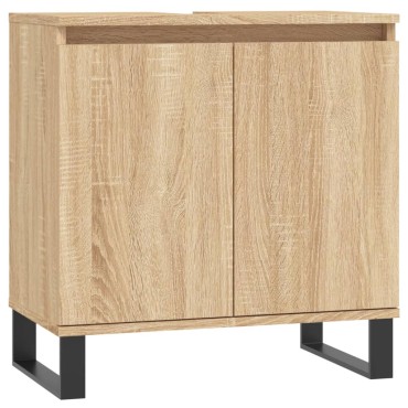 vidaXL Ντουλάπι Μπάνιου Sonoma Δρυς 58x33x60cm από Επεξεργ. Ξύλο