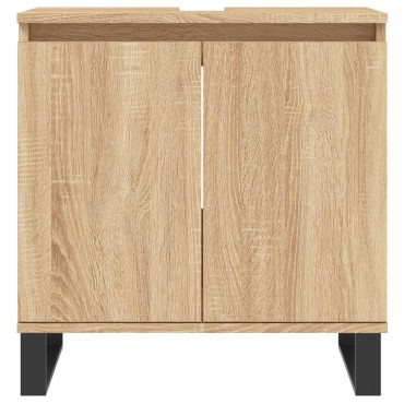 vidaXL Ντουλάπι Μπάνιου Sonoma Δρυς 58x33x60cm από Επεξεργ. Ξύλο