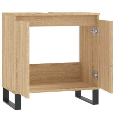 vidaXL Ντουλάπι Μπάνιου Sonoma Δρυς 58x33x60cm από Επεξεργ. Ξύλο