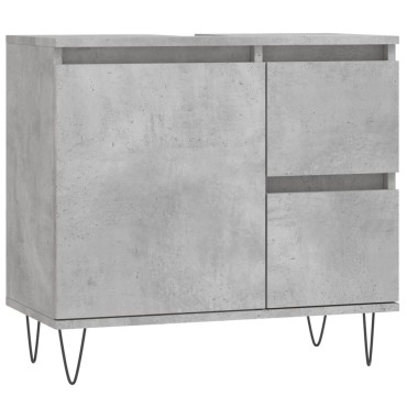 vidaXL Ντουλάπι Μπάνιου Γκρι Σκυροδέματος 65x33x60cm Επεξ. Ξύλο