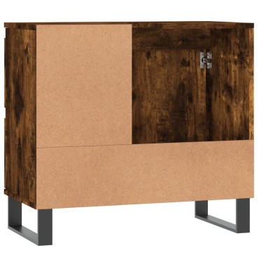 vidaXL Ντουλάπι Μπάνιου Καπνιστή Δρυς 65x33x60cm Επεξεργασμένο Ξύλο