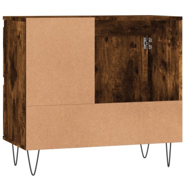 vidaXL Ντουλάπι Μπάνιου Καπνιστή Δρυς 65x33x60cm Επεξεργασμένο Ξύλο