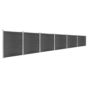 vidaXL Σετ Πάνελ Περίφραξης Μαύρο 1045x186cm από WPC