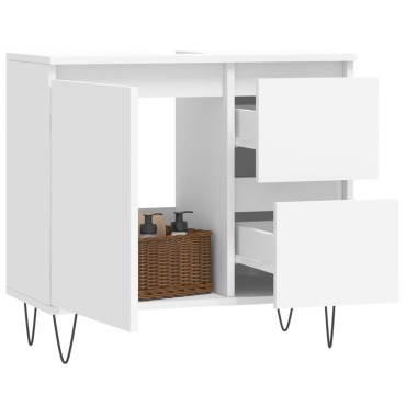 vidaXL Ντουλάπι Μπάνιου Λευκό 65x33x60cm από Επεξεργασμένο Ξύλο