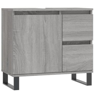 vidaXL Ντουλάπι Μπάνιου Γκρι Sonoma 65x33x60cm Επεξεργασμένο Ξύλο