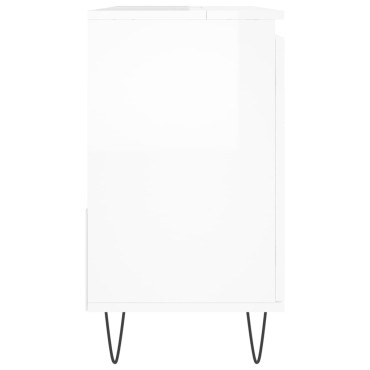 vidaXL Ντουλάπι Μπάνιου Γυαλιστερό Λευκό 65x33x60cm Επεξεργ. Ξύλο
