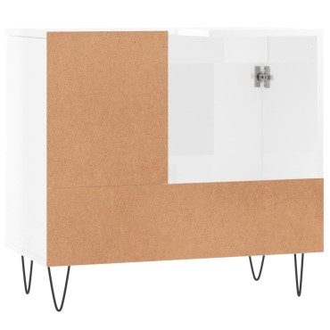 vidaXL Ντουλάπι Μπάνιου Γυαλιστερό Λευκό 65x33x60cm Επεξεργ. Ξύλο