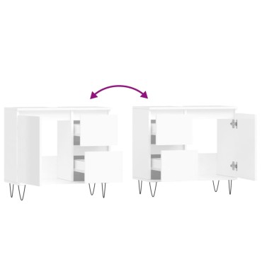 vidaXL Ντουλάπι Μπάνιου Γυαλιστερό Λευκό 65x33x60cm Επεξεργ. Ξύλο