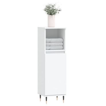 vidaXL Ντουλάπι Μπάνιου Λευκό 30x30x100cm από Επεξεργασμένο Ξύλο