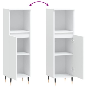 vidaXL Ντουλάπι Μπάνιου Λευκό 30x30x100cm από Επεξεργασμένο Ξύλο