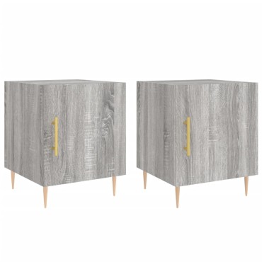 vidaXL Κομοδίνα 2 τεμ. Γκρι Sonoma 40x40x50cm από Επεξεργ. Ξύλο