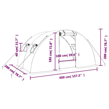vidaXL Θερμοκήπιο με Ατσάλινο Πλαίσιο Λευκό 8 μ² 4 x 2 x 2 μ.