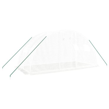 vidaXL Θερμοκήπιο με Ατσάλινο Πλαίσιο Λευκό 8 μ² 4 x 2 x 2 μ.