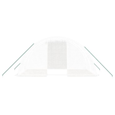 vidaXL Θερμοκήπιο με Ατσάλινο Πλαίσιο Λευκό 8 μ² 4 x 2 x 2 μ.