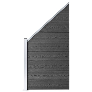 vidaXL Σετ Πάνελ Περίφραξης Μαύρο 446x(105-186)cm από WPC