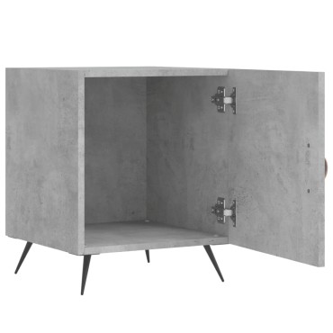 vidaXL Κομοδίνο Γκρι Σκυροδ. 40x40x50cm από Επεξεργασμένο Ξύλο 1 τεμ.