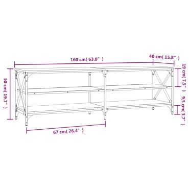 vidaXL Έπιπλο Τηλεόρασης Γκρι Sonoma 160x40x50cm Επεξεργ. Ξύλο